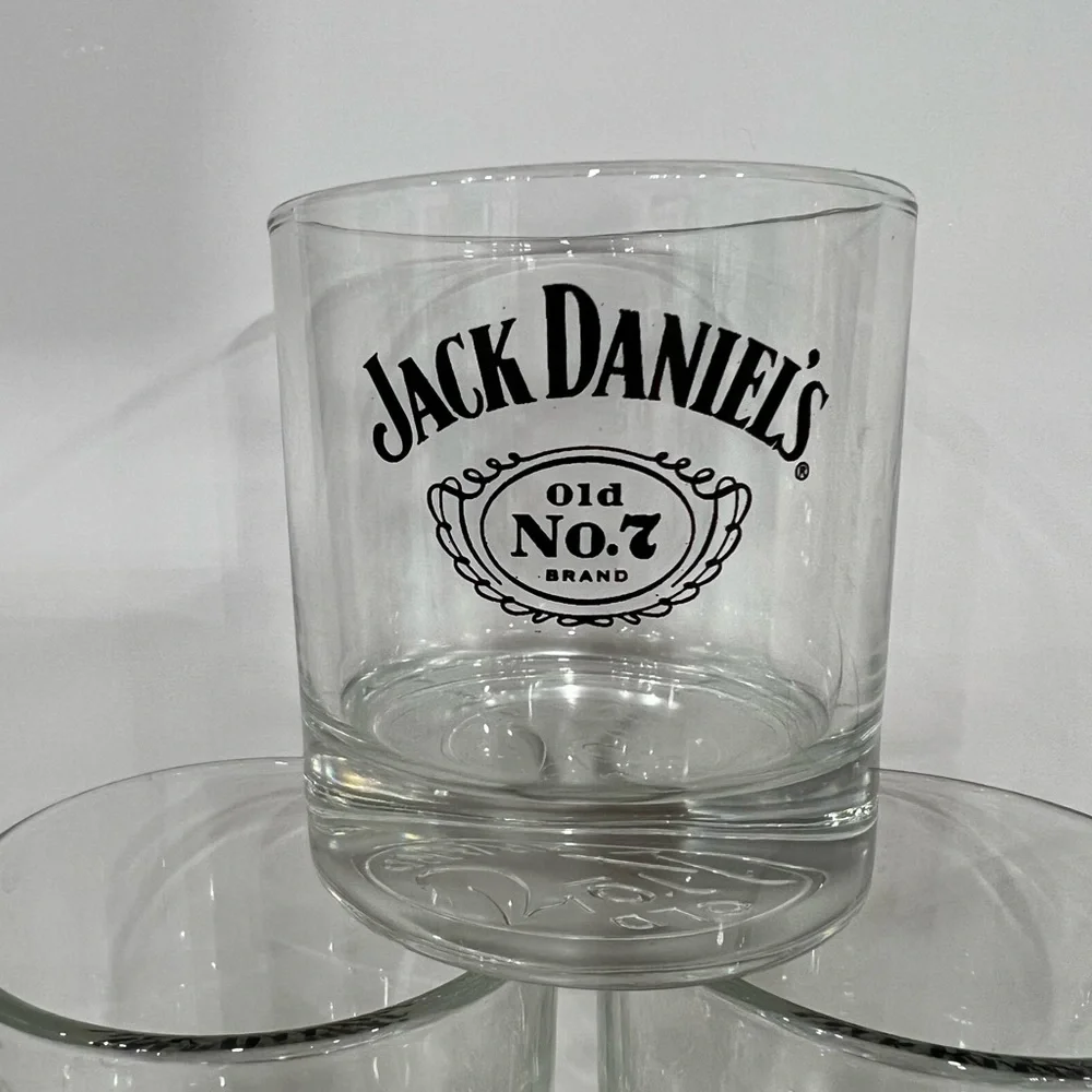 EUC Vintage Set of 4 Jack Daniels Old No 7 Brand Whiskey Lowball Glasses